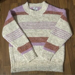 Heartloom Cecily Striped Cream Brown and Purple Sweater